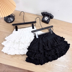 SET 2 CHÂN VÁY ĐEN + TRẮNG TẦNG XOÈ BÉ GÁI
