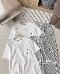 SET ÁO COTTON QUẦN KẺ SỌC THÊU NGỰA NỮ