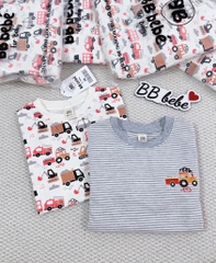 SET 2 BỘ DÀI OTO NHÍ MÀU ĐỎ KẺ GHI BÉ TRAI SẴN