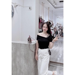 ÁO DÍP LEN NỮ VẠT VAI KÈM TAG MIU MIU THU ĐÔNG SẴN(XẢ 55 k)