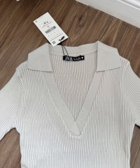 ÁO LEN TĂM POLO CỔ V Z.RAA NỮ THU ĐÔNG (XẢ 79k)