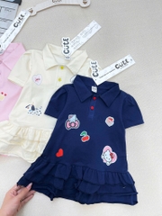VÁY POLO CỔ BẺ 3 TẦNG HÀN QUỐC CHO BÉ GÁI