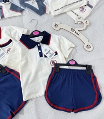 SET CỘC POLO PHỐI CỔ THAN VIỀN ĐỎ BÉ TRAI SẴN (SALE 59k)