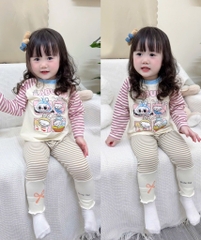 SET DÀI LABABU ĐÍNH NỔI ĐÁNG YÊU – MỀM MỊN CHUẨN COTTON XỊN BÉ GÁI