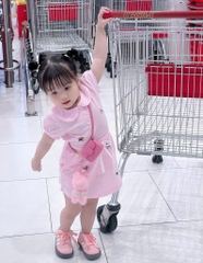 SÉT ÁO POLO CỔ SEN QUẦN VÁY PINK BLING BÉ GÁI NEW SẴN (XẢ 55 k)