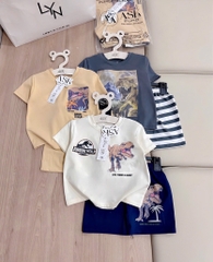 SÉT 3 BỘ COTTON KHỦNG LONG CHO BÉ TRAI