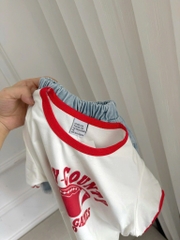 SÉT ÁO COTTON CITY COUNTY ĐỎ PHỐI QUẦN JEAN RÁCH BÉ TRAI