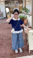 SET ÁO COTTON PHỐI QUẦN GIẤY BÉ GÁI NHỠ