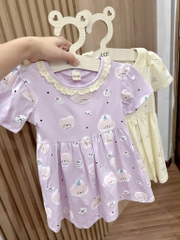 SET 2 VÁY COTTON GẤU TONE BE TÍM BÉ GÁI (TĂNG GIÁ)(XẢ 95k)