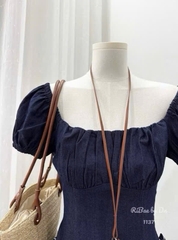 VÁY JEAN DENIM DÁNG XOÈ ĐÍNH 2 NƠ