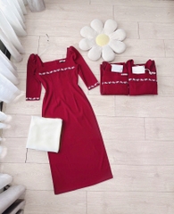 SET ÁO DÀI CÁCH TÂN THÊU NGỰC CỔ VUÔNG NỮ (SALE 150k))