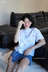 ÁO PHÔNG THÊU TRÀN NGỰA POLO 2M THAN TRẮNG NEW CHO NỮ