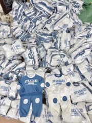 SET 2 BỘ DÀI NỈ HÀN STANDARD TRẮNG PHỐI XANH BÉ TRAI