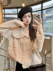 ÁO LEN REN CỔ SEN 4 MÀU NỮ THU ĐÔNG SẴN