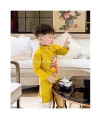 ÁO DÀI HOẠ TIẾT KỲ LÂN BÉ TRAI SẴN- ( SALE 50K)