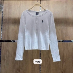 COMBO 3 ÁO THUN ZIP THÊU GẤU DÀI TAY NỮ THU ĐÔNG