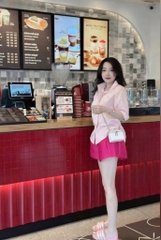 SET SƠ MI HỒNG PHỐI QUẦN TAFTA NỮ