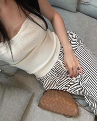 QUẦN SUÔNG KẺ CẠP CHUN NỮ