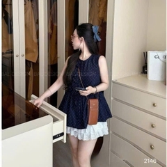 SET ÁO CHẤM BI CHÂN VÁY TRẮNG NỮ