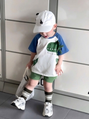 SET 2 BỘ BÉ TRAI KẺ CARO KHỦNG LONG SẴN