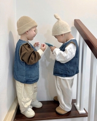 ÁO GILE DENIM LÓT NỈ SIÊU CƯNG CHO BÉ