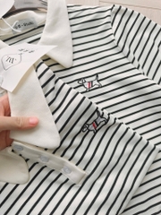ÁO POLO LASCOTE KẺ PHỐI CỔ NỮ