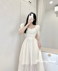 VÁY REN HẠT TAY NƠ - XẢ 59K