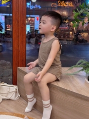 SET 4 BỘ BA LỖ TONE NÂU GHI KẺ BÉ TRAI
