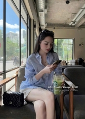 SET ÁO XANH THÊU NGỰA MIX QUẦN TRẮNG NỮ