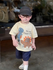 BỘ KHỦNG LONG ÁO COTTON QUẦN CỘC BÉ TRAI SẴN