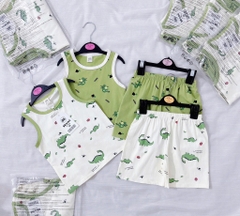 SET 2 BỘ BA LỖ KHỦNG LONG TONE XANH TRẮNG BÉ TRAI(XẢ 79k)