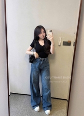 SET 3 ÁO CỔ TIM ĐEN XANH TRẮNG NỮ SẴN