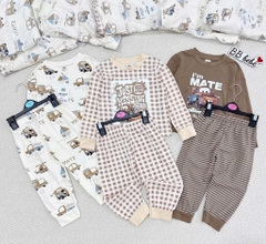 SET 3 BỘ DÀI BÉ TRAI TRẮNG KẺ NÂU