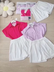 SET ÁO SƠ MI NỮ GU HAI TÚI TAY MIXẾP LI ( xả 145k)