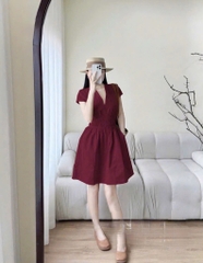 VÁY ĐỎ CẠP CHUN TÔN EO NỮ