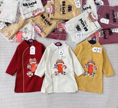 ÁO DÀI HOẠ TIẾT KỲ LÂN BÉ TRAI SẴN- ( SALE 50K)