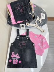 SET ÁO HỒNG IN TRÀN MIX YẾM JEAN BARBIE BÉ GÁI