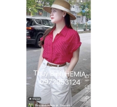 SET ÁO SƠ MI NỮ GU HAI TÚI TAY MIXẾP LI ( xả 145k)