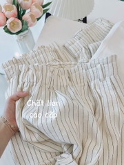 SET BỘ KẺ ỐNG SUÔNG CẠP CHUN PHẲNG MIX ÁO PHÔNG NỮ