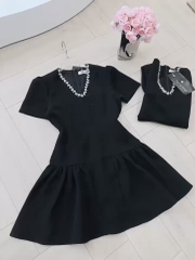 VÁY CỔ V KHÂU ĐÁ CỔ XOÈ NHẸ NỮ SẴN