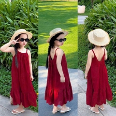 SET VÁY ĐỎ MẸ BÉ ĐI BIỂN