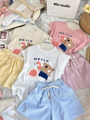 SET ÁO COTTON GIẤY QUẦN THÔ MỀM 3 MÀU NỮ