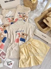 SET ÁO COTTON GIẤY QUẦN THÔ MỀM 3 MÀU NỮ