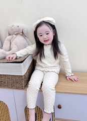 SET BỘ ZIP DÀI CHẤM BI 3 MÀU BÉ GÁI(XẢ 55k)