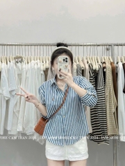 ÁO SƠ MI KẺ THÊU NGỰA DÀI TAY NỮ (SALE 69k)