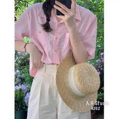 SƠ MI KHUY GỖ CỘC TAY SẴN