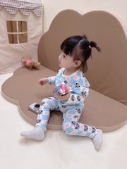 SET 2 BỘ DÀI MÈO NƠ HỒNG XANH BÉ GÁI SẴN
