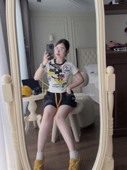 SET ÁO PHÔNG MICKY + QUẦN ĐÙI BÒ HÀNG QC CHÍNH PHẨM NỮ