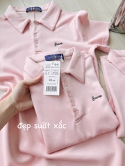 VÁY POLO UMI HỒNG PASTEL NỮ SẴN( xả 105k )