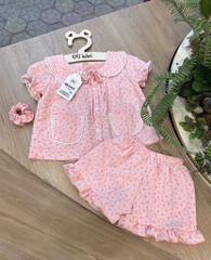 SET BỘ ĐŨI XỐP VIỀN REN HỒNG CHO BÉ GÁI